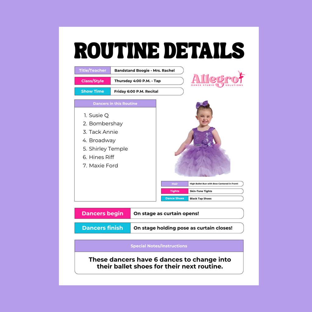 Performance Routine Details Template!